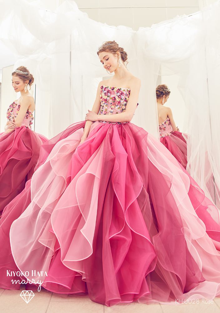 KIYOKO HATA×marry リボンドレス KH-0028 【結婚式 カラードレス レンタル】