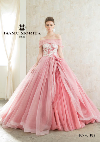 ISAMU MORITAピンク IC-76 【結婚式 カラードレス レンタル】