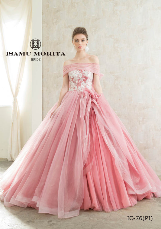 ISAMU MORITAピンク IC-76 【結婚式 カラードレス レンタル】