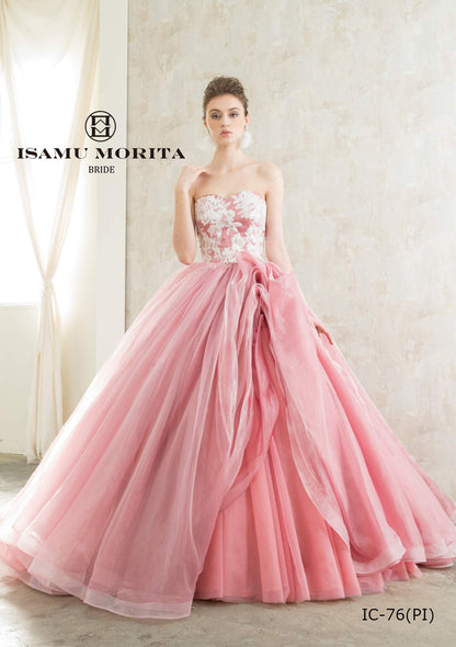 ISAMU MORITAピンク IC-76 【結婚式 カラードレス レンタル】