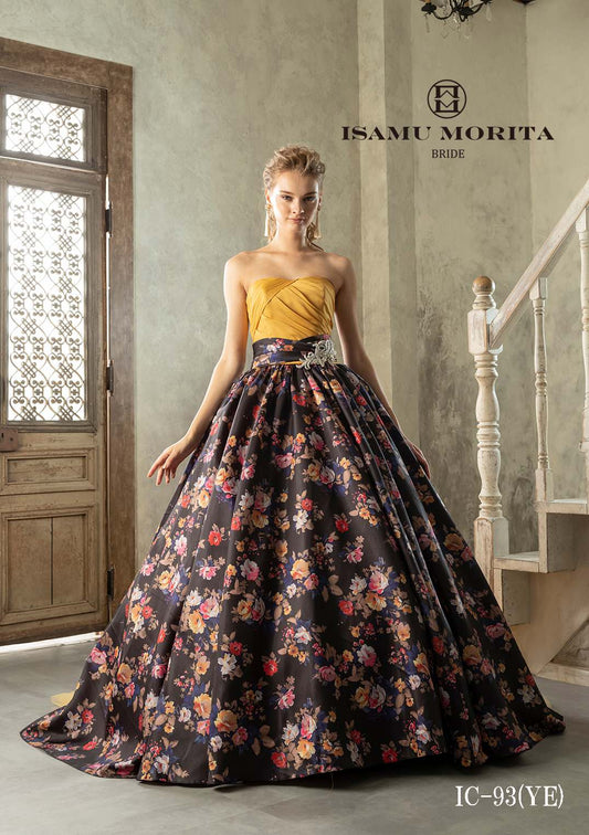 ISAMU MORITAイエロー IC-93 【結婚式 カラードレス レンタル】
