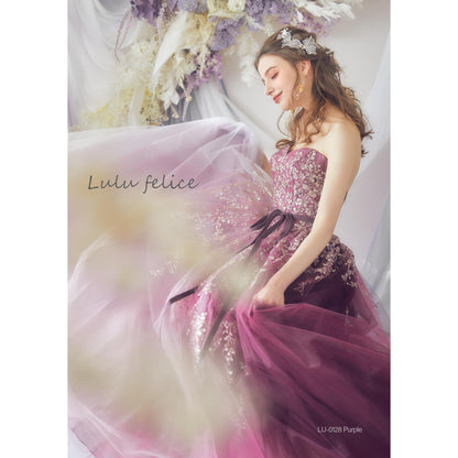 Lulu felice 紫グラデーションドレス LU-0128【結婚式 カラードレス レンタル】