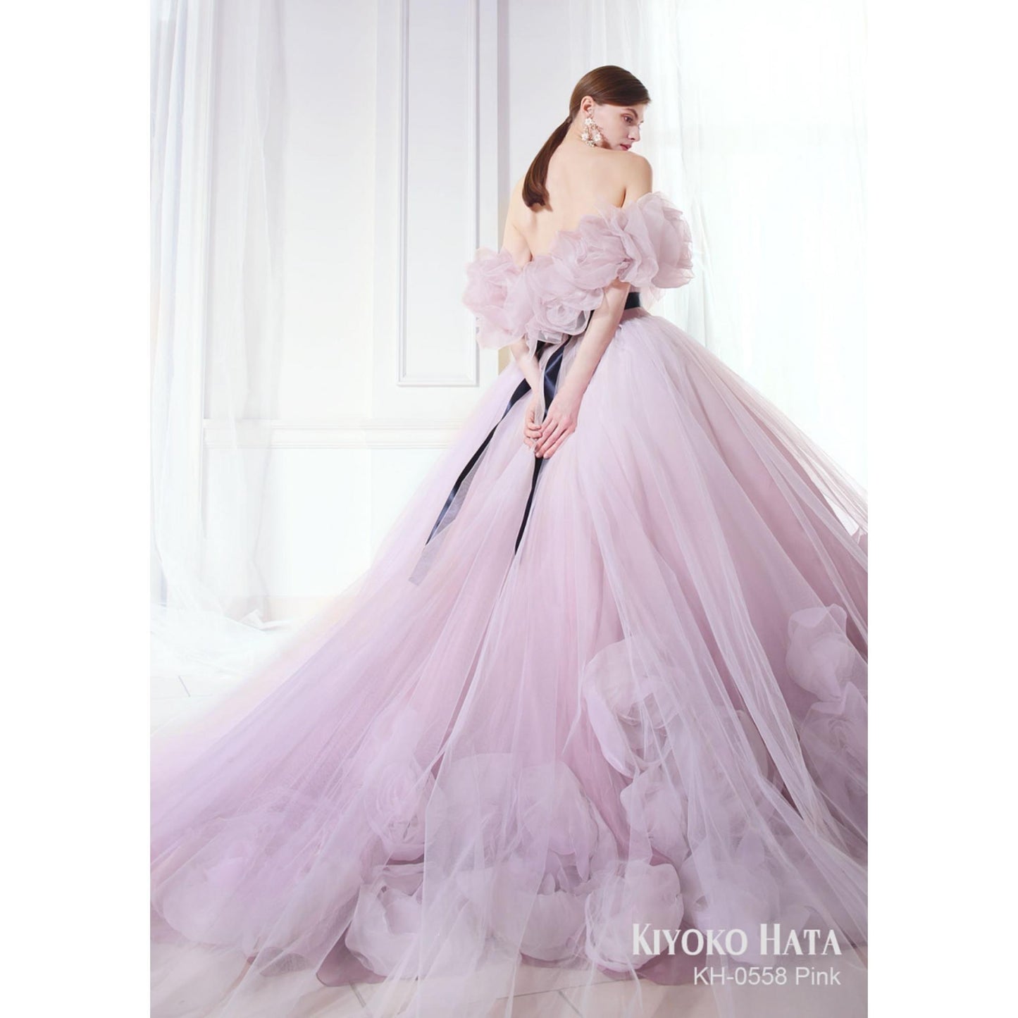 KIYOKO HATA ピンク薔薇 KH-0558【結婚式 カラードレス レンタル】
