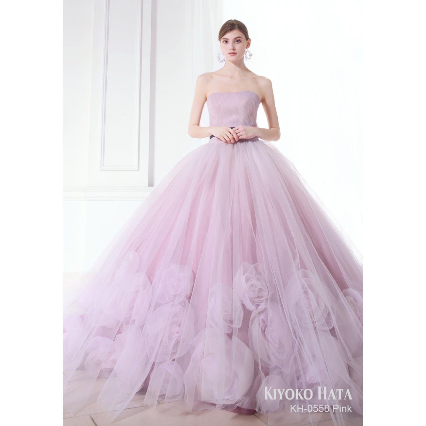 KIYOKO HATA ピンク薔薇 KH-0558【結婚式 カラードレス レンタル】