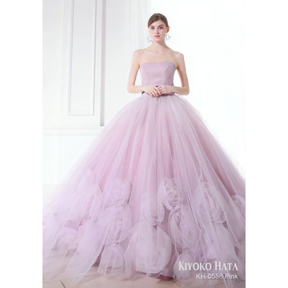 KIYOKO HATA ピンク薔薇 KH-0558【結婚式 カラードレス レンタル】