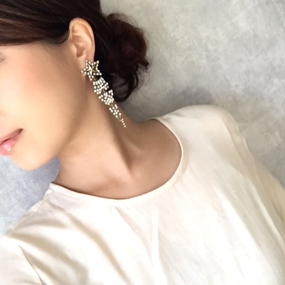 【ピアス・イヤリング】shooting star 星ピアス/ブライダルアクセサリー 【結婚式 ピアス イヤリング】