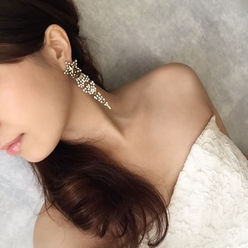 【ピアス・イヤリング】shooting star 星ピアス/ブライダルアクセサリー 【結婚式 ピアス イヤリング】