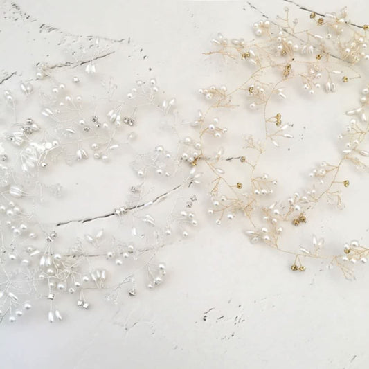 【ヘッドドレス】sprig 小枝ヘッドアクセサリーlong/ブライダルアクセサリー 【結婚式 ヘアアクセサリー】