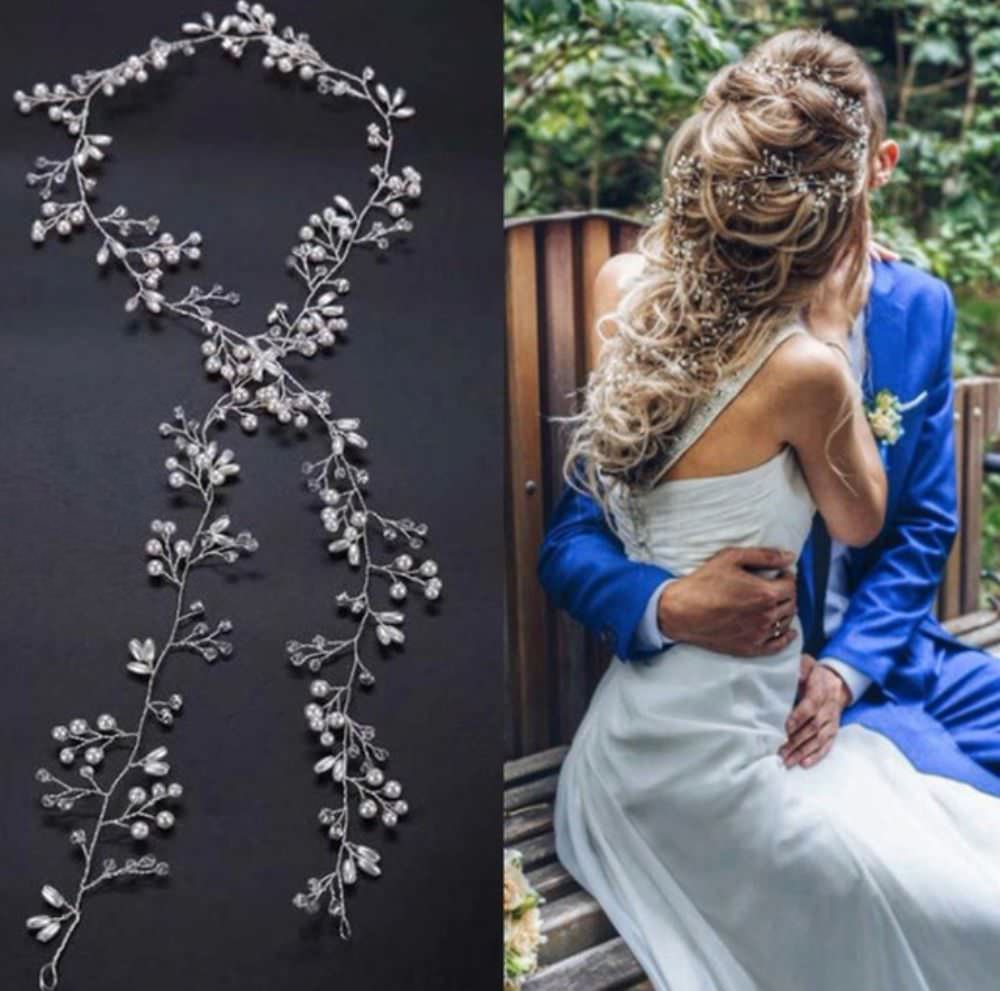 【ヘッドドレス】sprig 小枝ヘッドアクセサリーlong/ブライダルアクセサリー 【結婚式 ヘアアクセサリー】