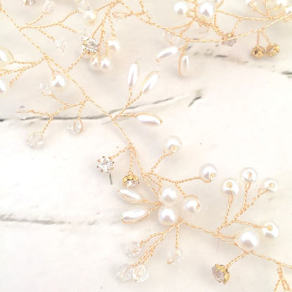 【ヘッドドレス】sprig 小枝ヘッドアクセサリーlong/ブライダルアクセサリー 【結婚式　ヘアアクセサリー】