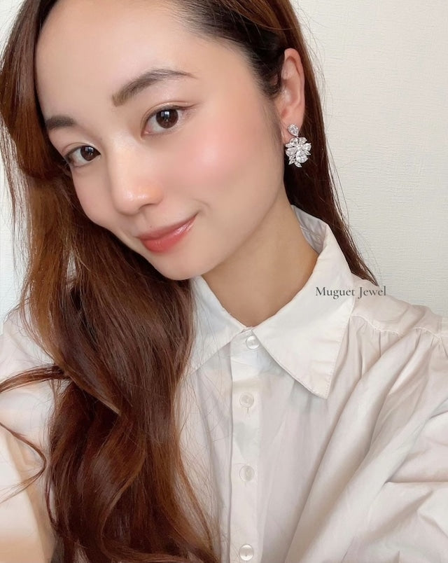 【ピアス・イヤリング】nina ジルコニアピアス/ブライダルアクセサリー 【結婚式 ピアス イヤリング】