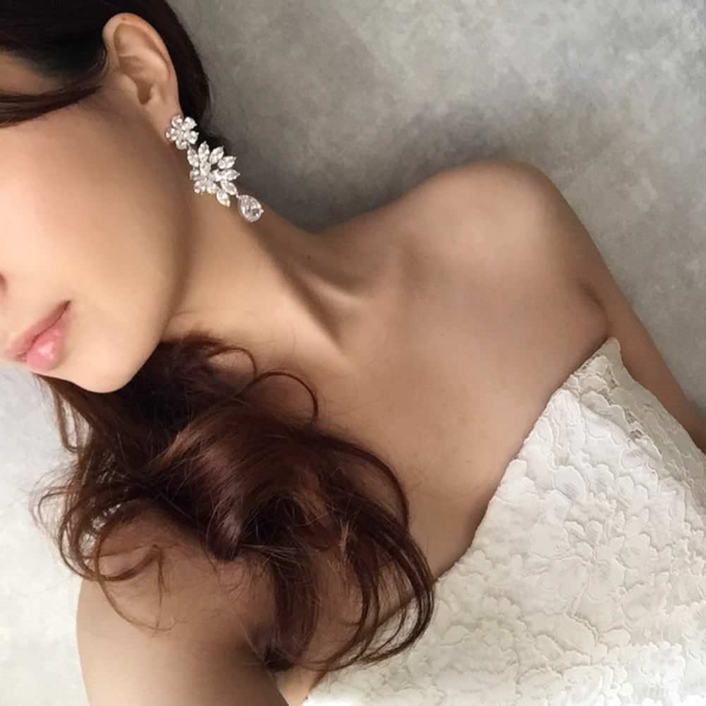 【ピアス・イヤリング】brilliant ジルコニアピアス/ブライダルアクセサリー 【結婚式 ピアス イヤリング】
