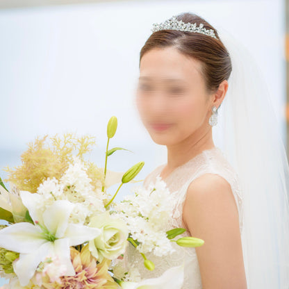 【ヘッドドレス】ティアラ ビジュー ブライダルヘッドドレス シルバー f4 【結婚式 ヘアアクセサリー】