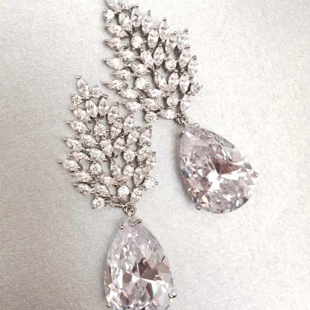 【ピアス・イヤリング】sage ジルコニアピアス/ブライダルアクセサリー 【結婚式 ピアス イヤリング】