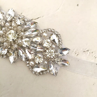 【ブレスレット】bijouビジューリボンブレスレット/アームレット/アンクレット/ブライダルアクセサリー 【結婚式 ブレスレット】