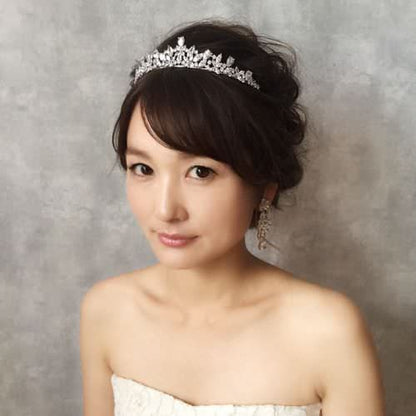 【ヘッドドレス】royal ジルコニアティアラ/ブライダルアクセサリー 【結婚式　ヘアアクセサリー】