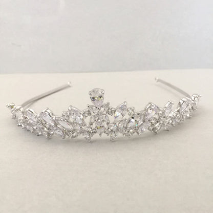 【ヘッドドレス】royal ジルコニアティアラ/ブライダルアクセサリー 【結婚式 ヘアアクセサリー】