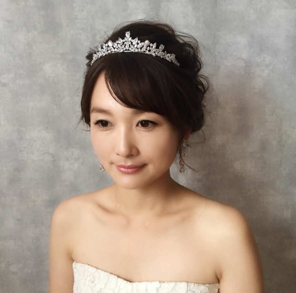 【ヘッドドレス】royal ジルコニアティアラ/ブライダルアクセサリー 【結婚式　ヘアアクセサリー】