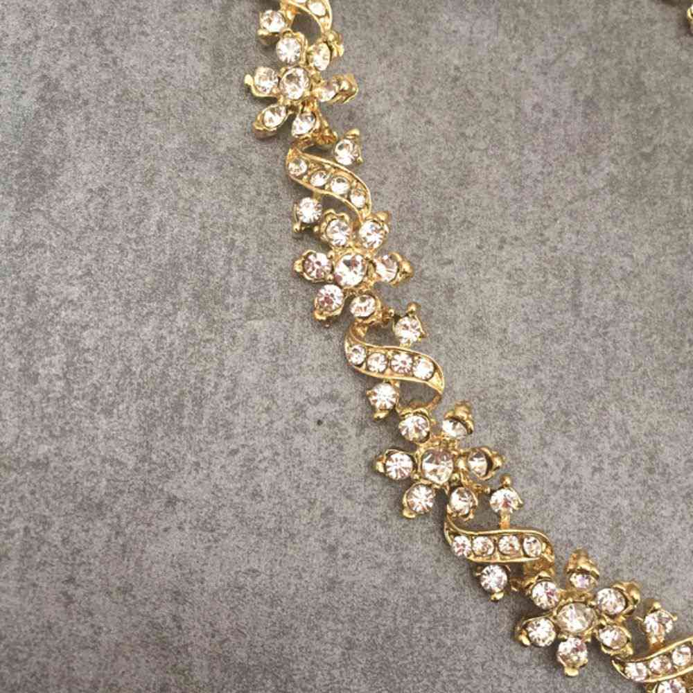 bijou ビジューゴールドネックレス&ピアスセット/ブライダルアクセサリー 【結婚式 アクセサリーセット】