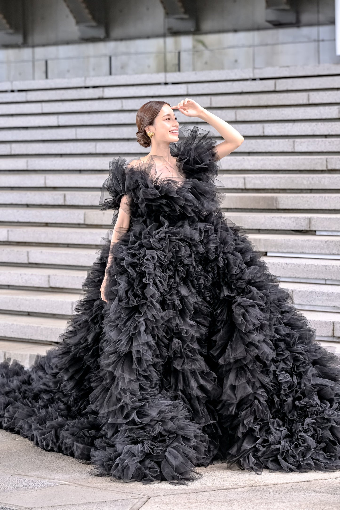 VALENTINA(BLACK) ヴァレンティナ【カラードレス レンタル】ミリアロンドン ブラック【結婚式】