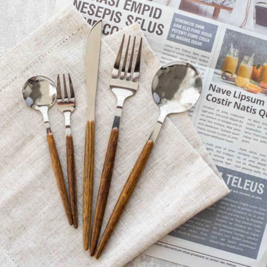 ナチュラルカトラリー5点セット(シルバー) 【結婚式 ギフト 引き出物 キッチン用品】