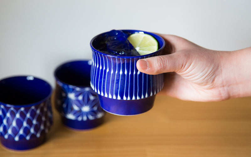 瑠璃 スタックカップ 麻の葉 【結婚式 ギフト 引き出物 食器類】