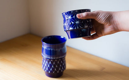 瑠璃 スタックカップ 麻の葉 【結婚式 ギフト 引き出物 食器類】