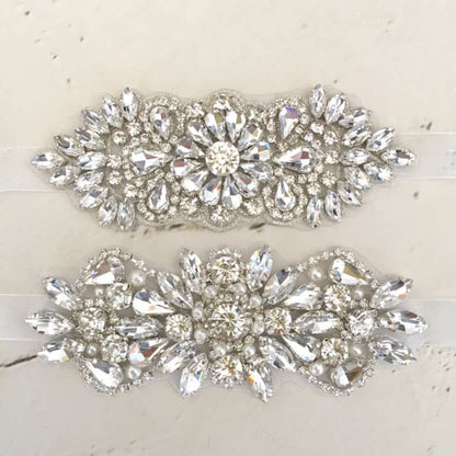 【ブレスレット】flower ビジューリボンブレスレット/アームレット/アンクレット/ブライダルアクセサリー 【結婚式 ブレスレット】