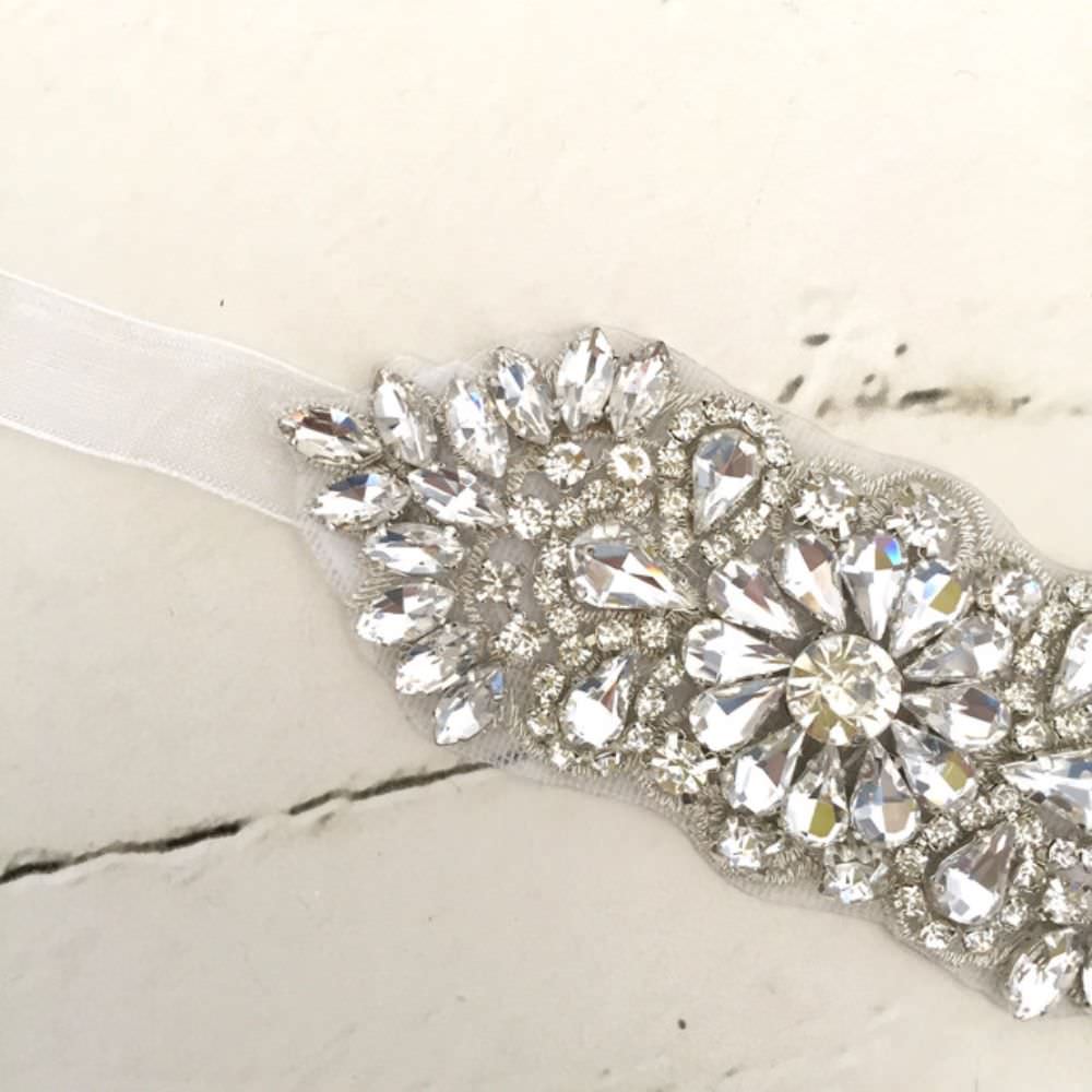 【ブレスレット】flower ビジューリボンブレスレット/アームレット/アンクレット/ブライダルアクセサリー 【結婚式 ブレスレット】