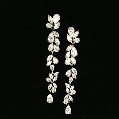 【ピアス・イヤリング】long ジルコニアピアス/ブライダルアクセサリー 【結婚式 ピアス イヤリング】