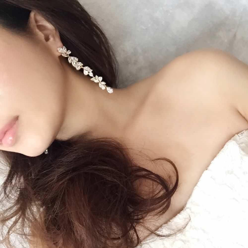【ピアス・イヤリング】long ジルコニアピアス/ブライダルアクセサリー 【結婚式 ピアス イヤリング】