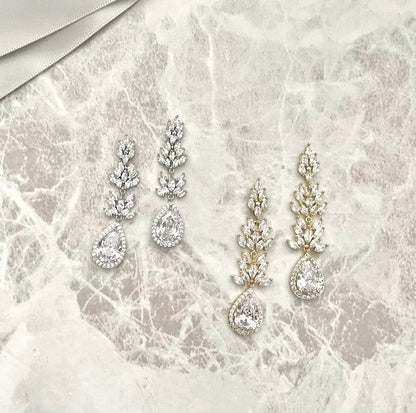 【ピアス・イヤリング】garden ジルコニアピアス/ブライダルアクセサリー 【結婚式 ピアス イヤリング】