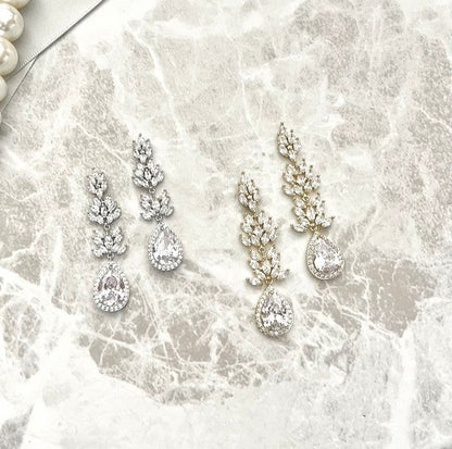 【ピアス・イヤリング】garden ジルコニアピアス/ブライダルアクセサリー 【結婚式 ピアス イヤリング】