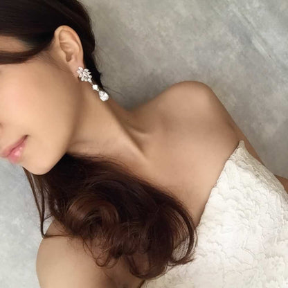 【ピアス・イヤリング】classic ジルコニアピアス/ブライダルアクセサリー 【結婚式 ピアス イヤリング】