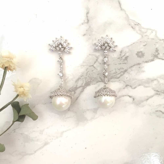 【ピアス・イヤリング】bonbon ジルコニアピアス/ブライダルアクセサリー 【結婚式 ピアス イヤリング】