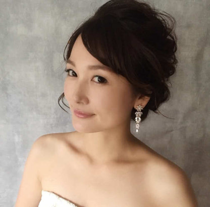 【ピアス・イヤリング】shooting star ジルコニアピアス/ブライダルアクセサリー 【結婚式 ピアス イヤリング】