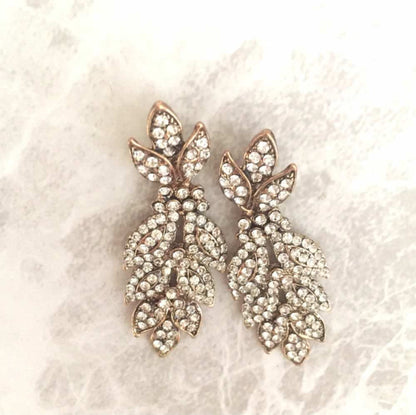 【ピアス・イヤリング】leaf shower ビジューピアス/ブライダルアクセサリー 【結婚式 ピアス イヤリング】