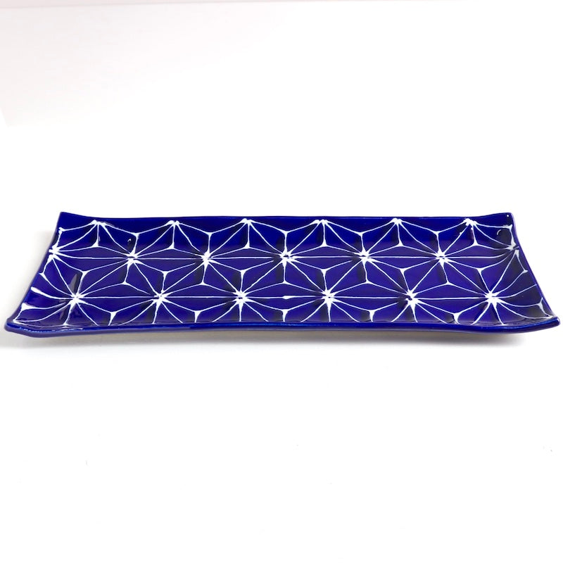 瑠璃 長角皿 麻の葉 【結婚式 ギフト 引き出物 食器類】