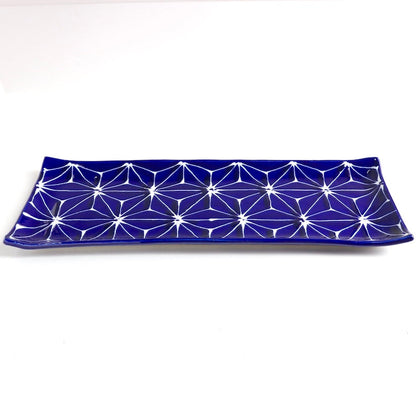 瑠璃 長角皿 麻の葉 【結婚式 ギフト 引き出物 食器類】