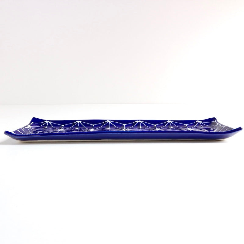 瑠璃 長角皿 麻の葉 【結婚式 ギフト 引き出物 食器類】
