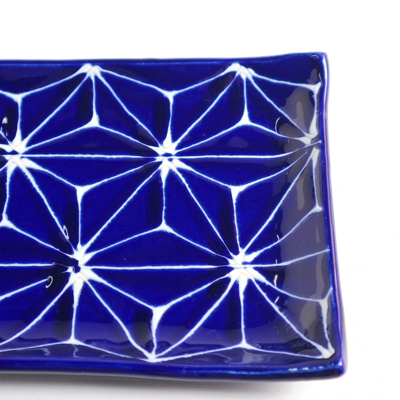 瑠璃 長角皿 麻の葉 【結婚式 ギフト 引き出物 食器類】