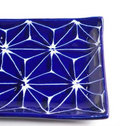 瑠璃 長角皿 麻の葉 【結婚式 ギフト 引き出物 食器類】