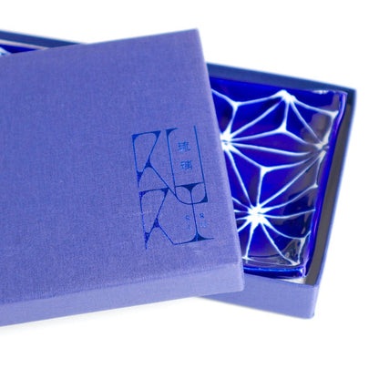 瑠璃 長角皿 麻の葉 【結婚式 ギフト 引き出物 食器類】