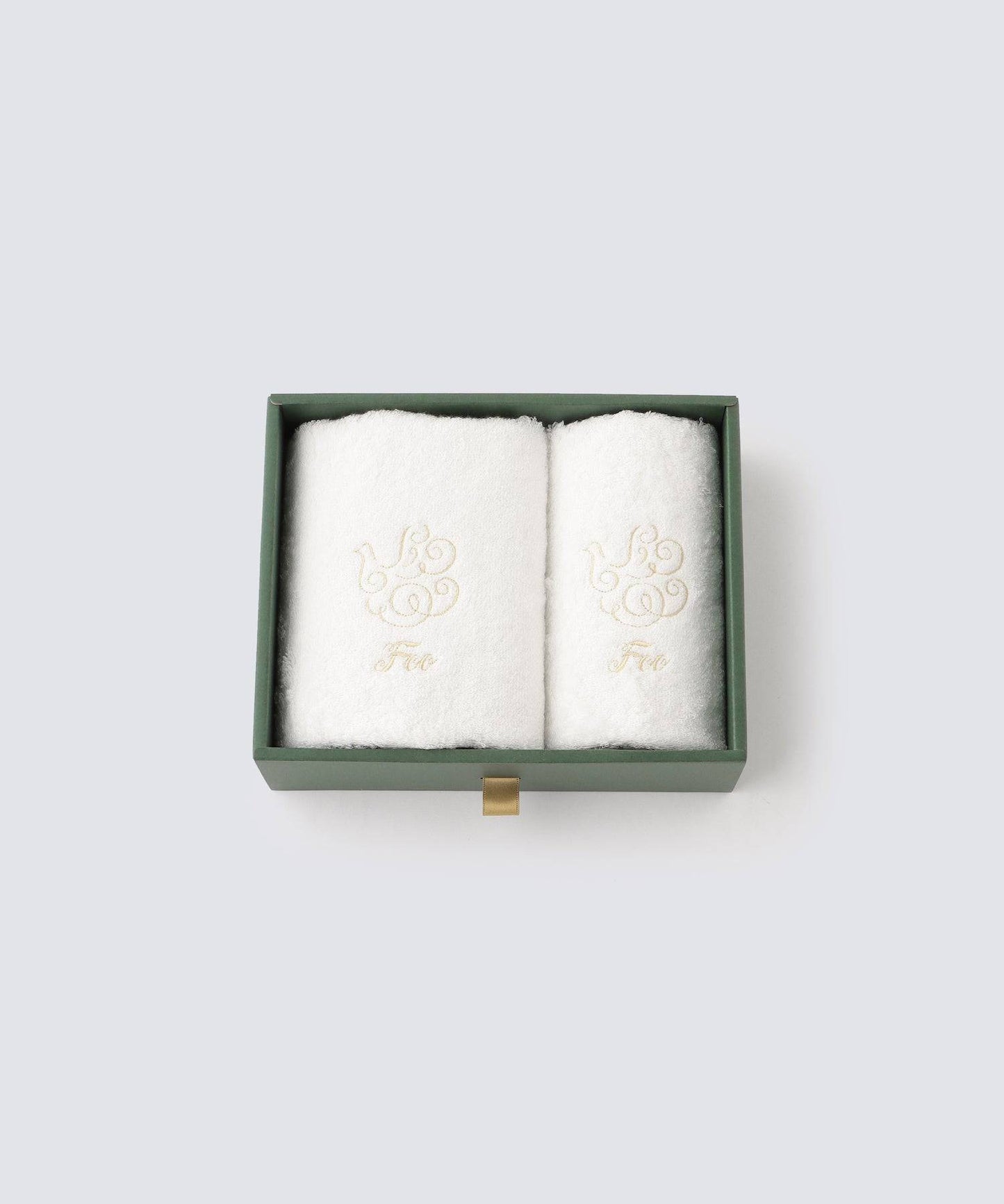 フェイスタオル&ハンドタオル(各1枚) ギフトセット ホワイト【Foo Tokyo オーガニックコットン】 【結婚式 ギフト 引き出物 タオル 寝具】