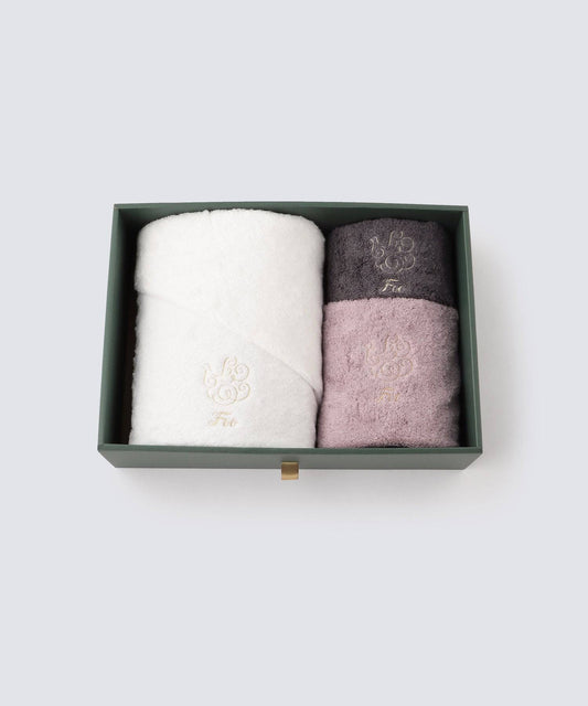 バスタオル&フェイスタオル&ハンドタオル各1枚入り ギフトセット【Foo Tokyo オーガニックコットン】 【結婚式 ギフト 引き出物 タオル 寝具】
