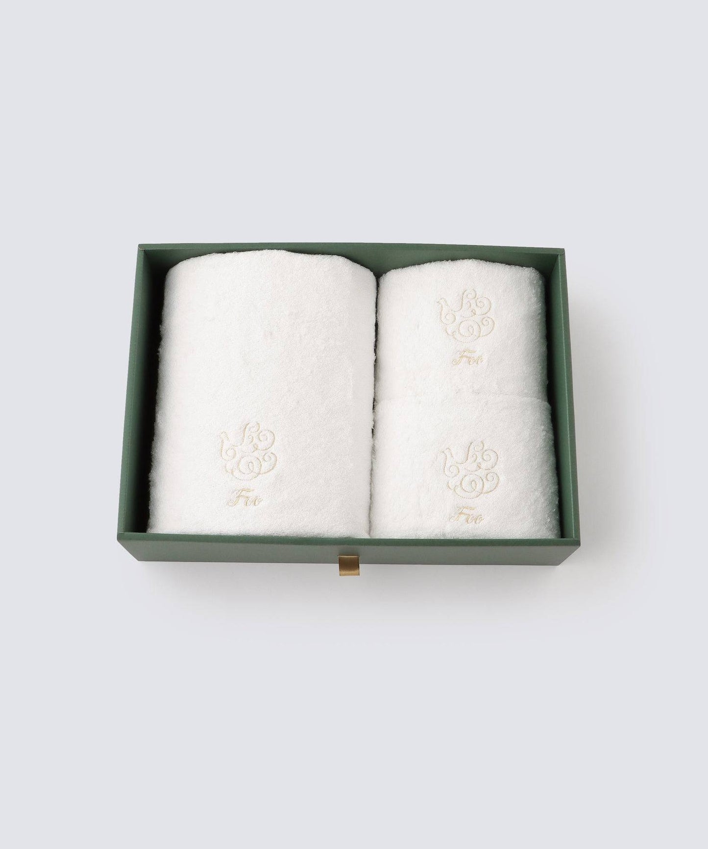 【Foo Tokyo】 オーガニックコットン バスタオル1枚&フェイスタオル2枚入り ギフトセット ホワイト 【結婚式 ギフト 引き出物 タオル 寝具】