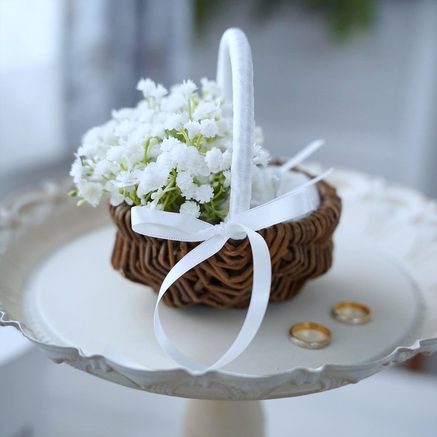 カスミソウのリングピロー 【結婚式 リングピロー】