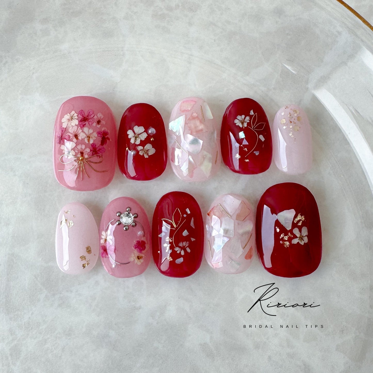 形状記憶オーダーメイドネイルチップ 【結婚式 ブライダルネイル オーダーメイド】