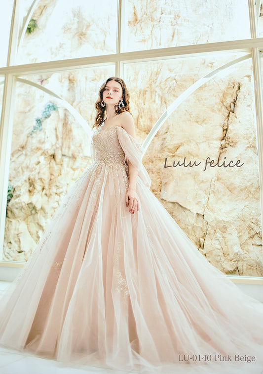 アンジェル LU-0140-PinkBeige【カラードレス】