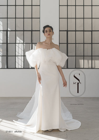 メイジ ST-0011-offwhite【ウェディングドレスレンタル】